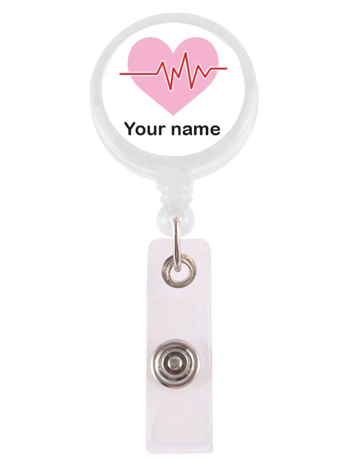 Retracteze ID Holder ECG Pink with FREE name print by NurseOClock for